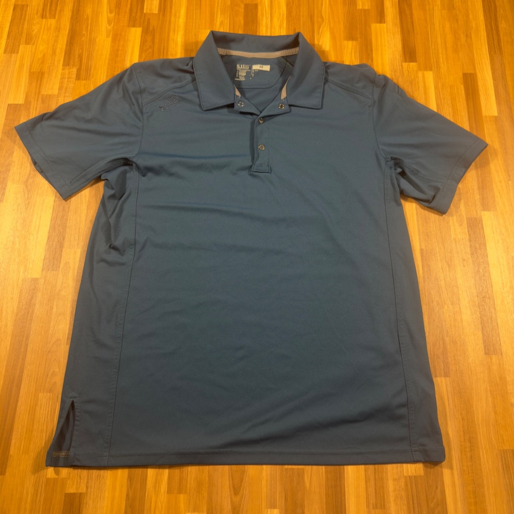 5.11 Tactical Performance Polo Shirt Mens Medium Blue Short Sleeve Snag-Resist